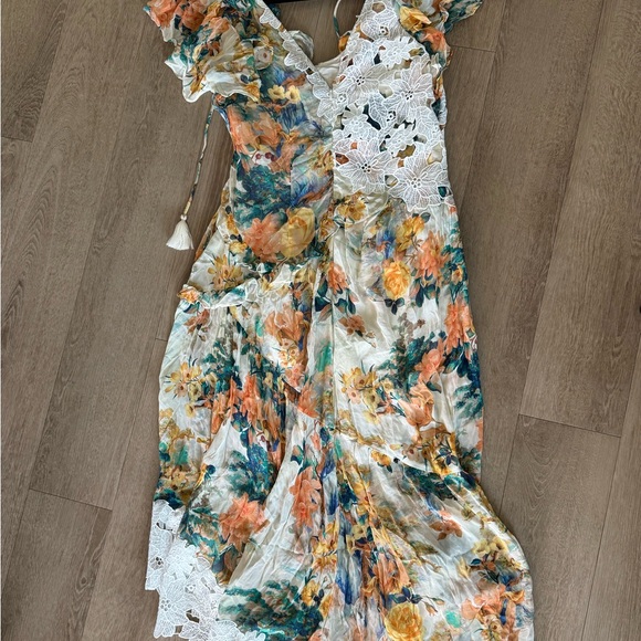 Anthropologie V-Neck Ruffle Lace Midi Slip Dress - Picture 7 of 10